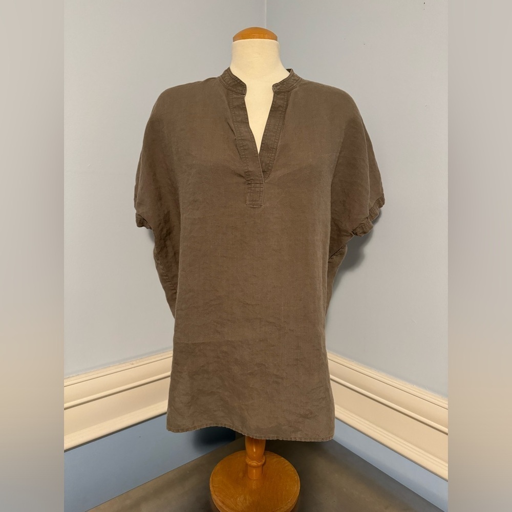 CMCube - linen cap sleeve tunic blouse